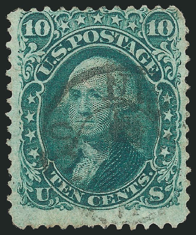 US Stamps Value Scott Catalog #96 - 10c 1868 Washington Grill. Robert Siegel Auction Galleries, Dec 2012, Sale 1037, Lot 1614
