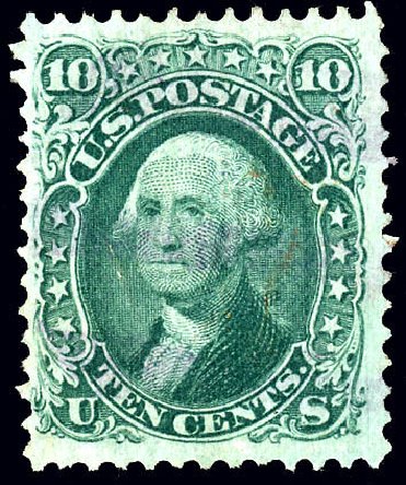 Cost of US Stamps Scott Catalogue # 96: 1868 10c Washington Grill. Matthew Bennett International, Dec 2008, Sale 330, Lot 1545