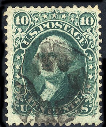 Prices of US Stamp Scott Catalogue #96 - 1868 10c Washington Grill. Cherrystone Auctions, Nov 2008, Sale 200811, Lot 1045