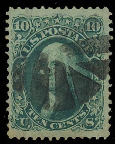 Cost of US Stamps Scott 96: 10c 1868 Washington Grill. Daniel Kelleher Auctions, Oct 2011, Sale 626, Lot 115