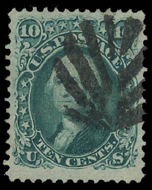 Price of US Stamp Scott Cat. # 96 - 10c 1868 Washington Grill. Daniel Kelleher Auctions, Jan 2012, Sale 628, Lot 272