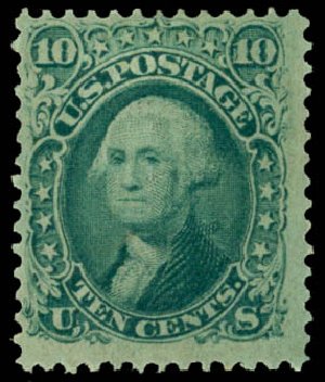 US Stamps Price Scott # 96: 10c 1868 Washington Grill. Daniel Kelleher Auctions, May 2014, Sale 652, Lot 212