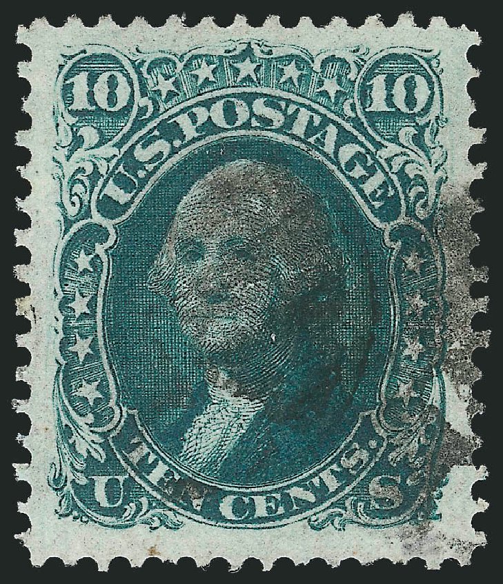 US Stamps Prices Scott 96: 10c 1868 Washington Grill. Robert Siegel Auction Galleries, Jun 2012, Sale 1026, Lot 1242