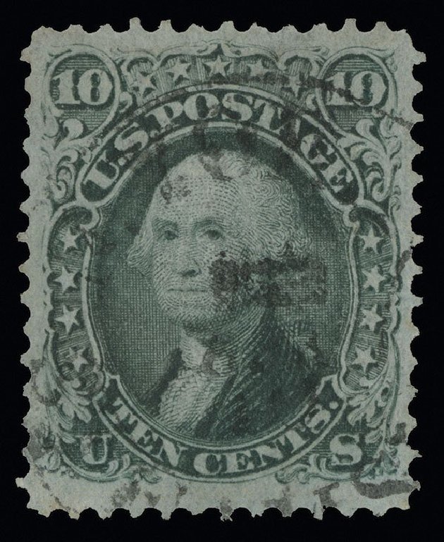 US Stamps Value Scott 96: 1868 10c Washington Grill. Spink Shreves Galleries, Aug 2013, Sale 144, Lot 142