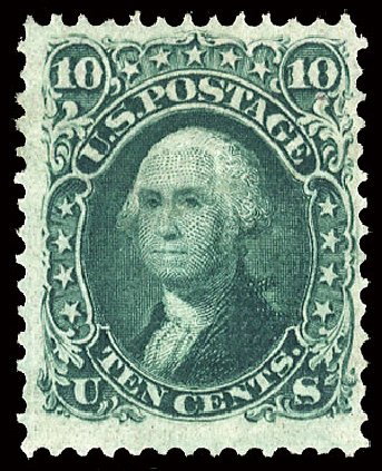 US Stamps Value Scott Cat. # 96 - 1868 10c Washington Grill. Cherrystone Auctions, Nov 2008, Sale 200811, Lot 1043