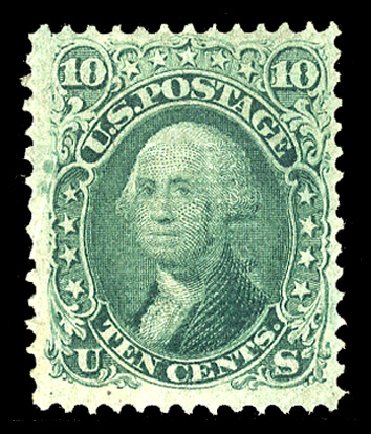 US Stamps Price Scott Catalogue # 96 - 1868 10c Washington Grill. Cherrystone Auctions, Mar 2014, Sale 201403, Lot 23