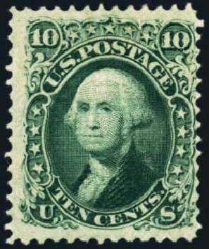 Values of US Stamp Scott # 96 - 1868 10c Washington Grill. Harmer-Schau Auction Galleries, Aug 2012, Sale 94, Lot 1156