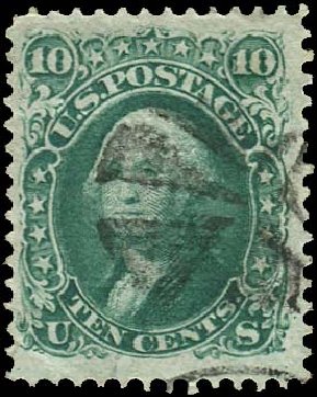 Price of US Stamp Scott Catalog 96 - 10c 1868 Washington Grill. Regency-Superior, Jan 2015, Sale 109, Lot 706