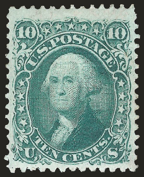 US Stamps Values Scott Catalog #96 - 10c 1868 Washington Grill. Robert Siegel Auction Galleries, Apr 2009, Sale 972, Lot 3096