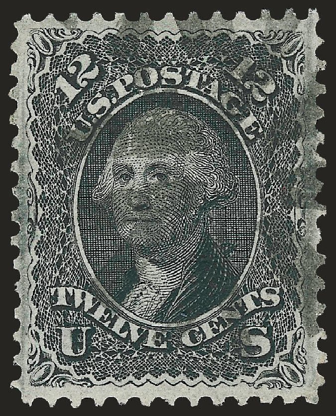 Values of US Stamp Scott Catalog # 97: 1868 12c Washington Grill. Robert Siegel Auction Galleries, Dec 2008, Sale 967, Lot 4207