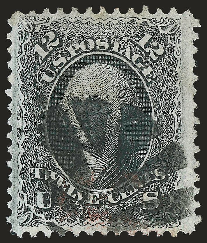 Value of US Stamps Scott Catalog 97: 1868 12c Washington Grill. Robert Siegel Auction Galleries, Sep 2009, Sale 976, Lot 1417