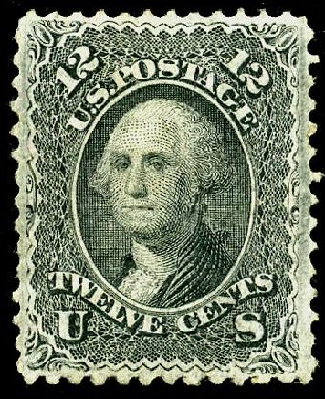 US Stamp Value Scott Catalogue 97 - 1868 12c Washington Grill. Matthew Bennett International, May 2008, Sale 327, Lot 98