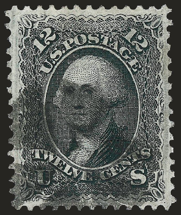 US Stamp Values Scott Catalog # 97: 12c 1868 Washington Grill. Robert Siegel Auction Galleries, Dec 2008, Sale 967, Lot 4208