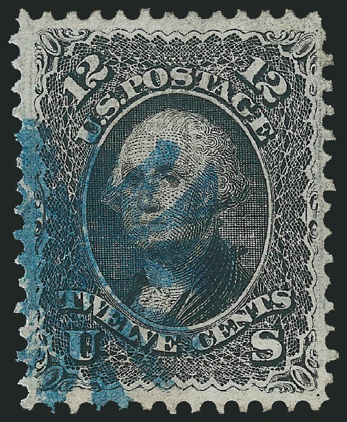 US Stamps Prices Scott # 97: 12c 1868 Washington Grill. Robert Siegel Auction Galleries, Nov 2013, Sale 1061, Lot 3509