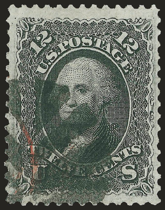 US Stamps Prices Scott Cat. #97 - 12c 1868 Washington Grill. Robert Siegel Auction Galleries, Sep 2008, Sale 962, Lot 2359