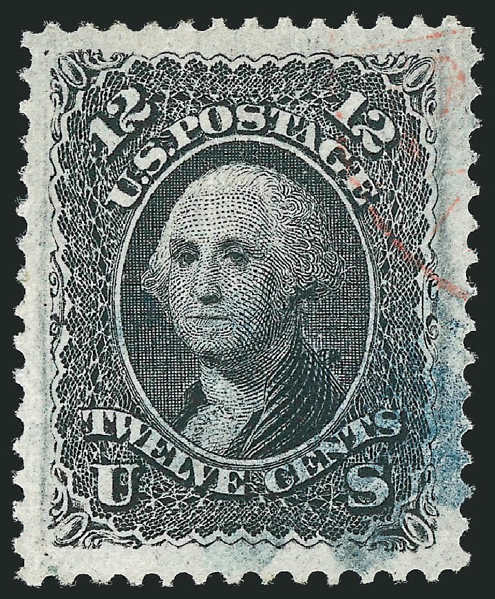US Stamp Values Scott Cat. # 97: 1868 12c Washington Grill. Robert Siegel Auction Galleries, Oct 2012, Sale 1032, Lot 3171