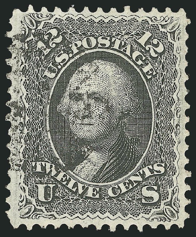 Price of US Stamps Scott Catalog #97 - 1868 12c Washington Grill. Robert Siegel Auction Galleries, Oct 2008, Sale 963, Lot 601