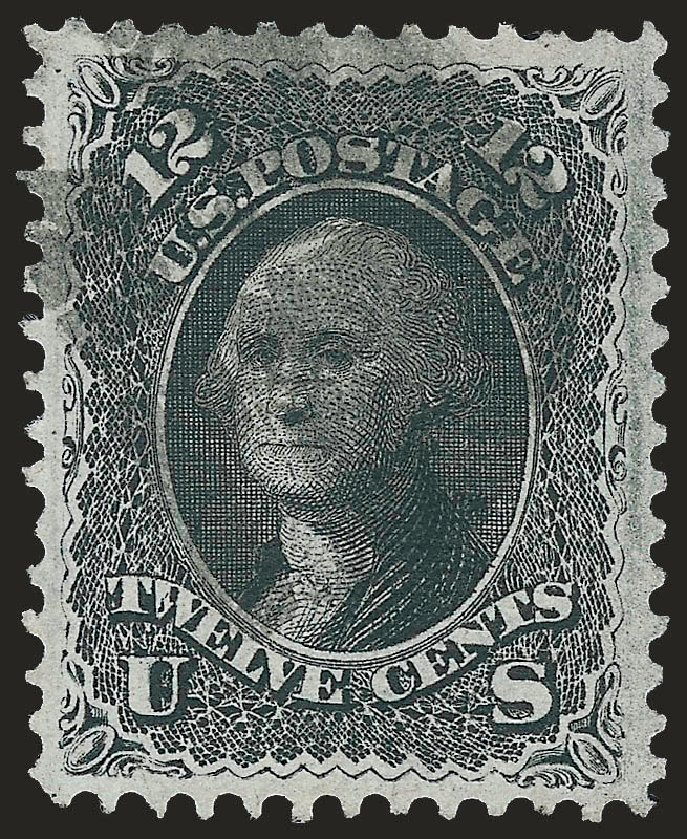 US Stamps Value Scott Cat. # 97 - 1868 12c Washington Grill. Robert Siegel Auction Galleries, Jun 2009, Sale 975, Lot 1314