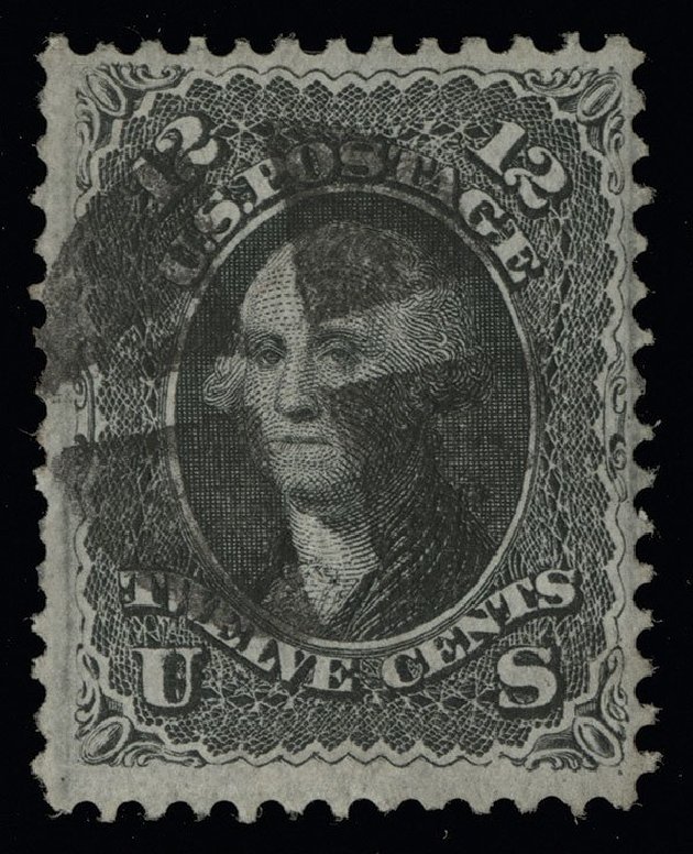 Value of US Stamp Scott Catalog #97: 12c 1868 Washington Grill. Spink Shreves Galleries, Aug 2013, Sale 144, Lot 144