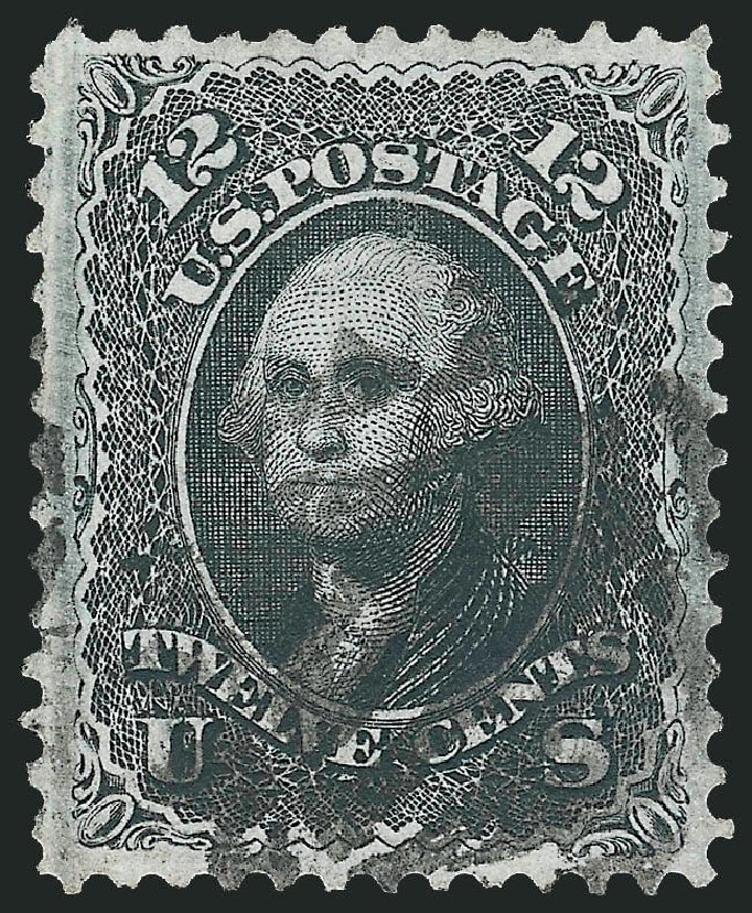 US Stamp Values Scott #97: 1868 12c Washington Grill. Robert Siegel Auction Galleries, Jun 2009, Sale 975, Lot 1315