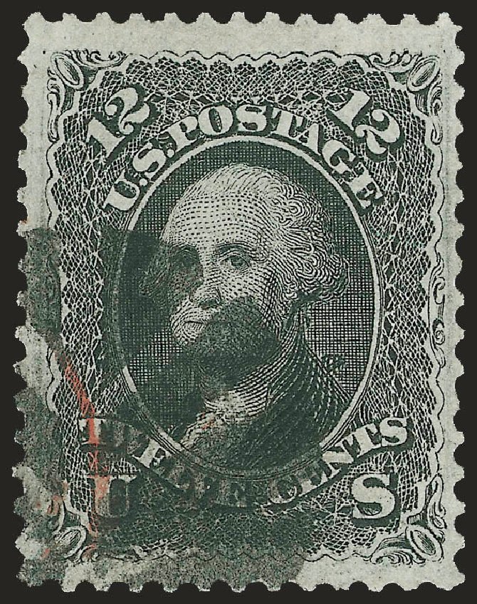 Cost of US Stamps Scott Catalogue #97: 1868 12c Washington Grill. Robert Siegel Auction Galleries, Sep 2009, Sale 976, Lot 1415
