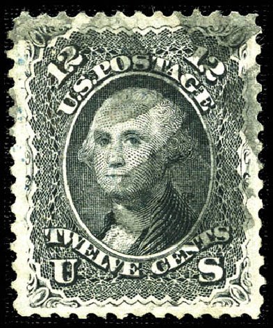 Value of US Stamp Scott Catalogue #97 - 12c 1868 Washington Grill. Matthew Bennett International, Feb 2012, Sale 340, Lot 192