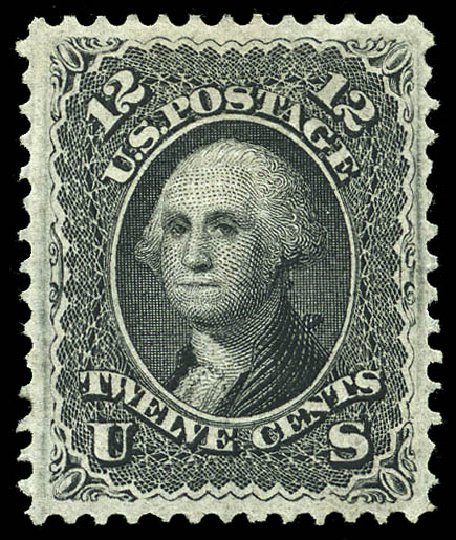Cost of US Stamps Scott Cat. 97: 1868 12c Washington Grill. Matthew Bennett International, May 2014, Sale 350, Lot 172
