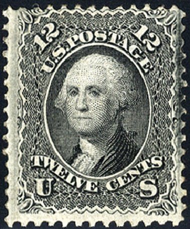 Values of US Stamps Scott Catalog # 97 - 12c 1868 Washington Grill. Cherrystone Auctions, Jan 2009, Sale 200901, Lot 112