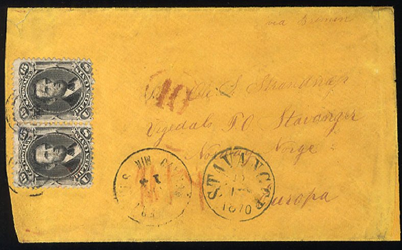 Cost of US Stamps Scott Catalogue 97 - 12c 1868 Washington Grill. Cherrystone Auctions, Sep 2012, Sale 201209, Lot 52