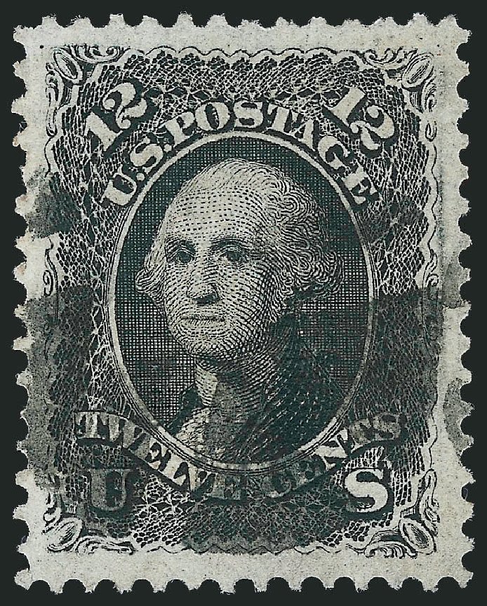 US Stamp Values Scott Cat. 97 - 1868 12c Washington Grill. Robert Siegel Auction Galleries, Mar 2011, Sale 1007, Lot 2243