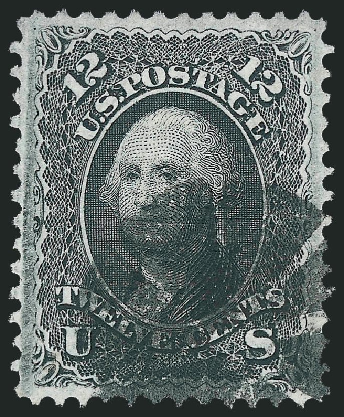 Prices of US Stamps Scott Catalogue #97 - 1868 12c Washington Grill. Robert Siegel Auction Galleries, Jun 2012, Sale 1026, Lot 1243
