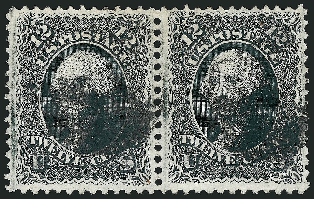 US Stamp Prices Scott Catalog 97 - 1868 12c Washington Grill. Robert Siegel Auction Galleries, Oct 2008, Sale 963, Lot 603