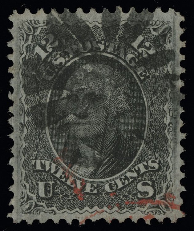 Values of US Stamp Scott Catalog # 97: 12c 1868 Washington Grill. Spink Shreves Galleries, Aug 2013, Sale 144, Lot 143
