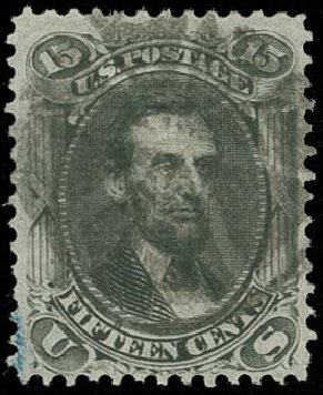 US Stamp Prices Scott #98 - 15c 1868 Lincoln Grill. H.R. Harmer, Oct 2014, Sale 3006, Lot 1147