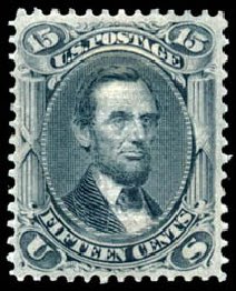 Cost of US Stamps Scott Catalogue # 98: 1868 15c Lincoln Grill. Schuyler J. Rumsey Philatelic Auctions, Apr 2015, Sale 60, Lot 2067