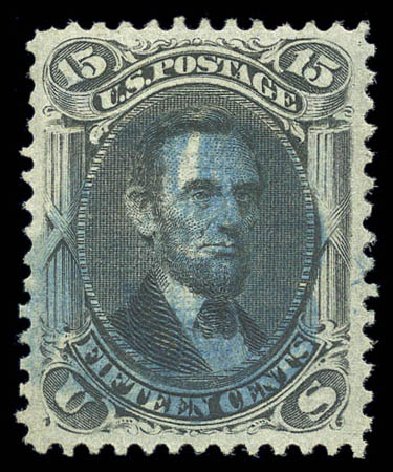 Price of US Stamps Scott 98: 15c 1868 Lincoln Grill. Matthew Bennett International, Sep 2010, Sale 331, Lot 448