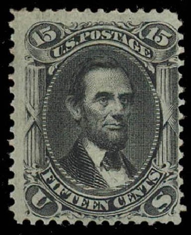 Values of US Stamp Scott Catalog #98: 1868 15c Lincoln Grill. Daniel Kelleher Auctions, Oct 2011, Sale 626, Lot 118