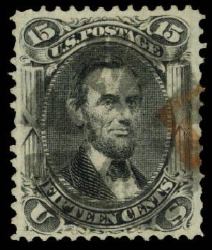 Cost of US Stamps Scott # 98 - 15c 1868 Lincoln Grill. Daniel Kelleher Auctions, Sep 2013, Sale 639, Lot 3208
