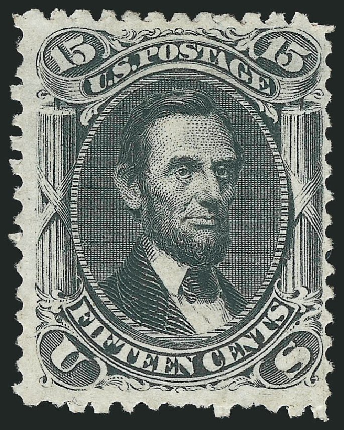 Values of US Stamp Scott # 98: 15c 1868 Lincoln Grill. Robert Siegel Auction Galleries, Oct 2014, Sale 1082, Lot 388