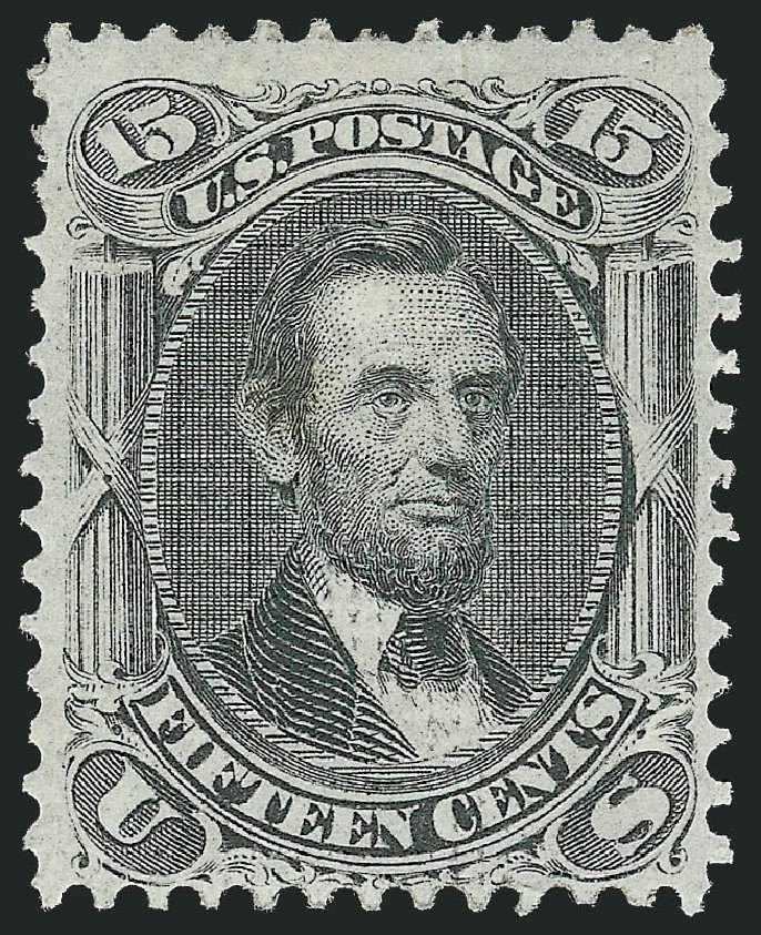Price of US Stamps Scott Catalogue #98: 1868 15c Lincoln Grill. Robert Siegel Auction Galleries, Feb 2010, Sale 983, Lot 68