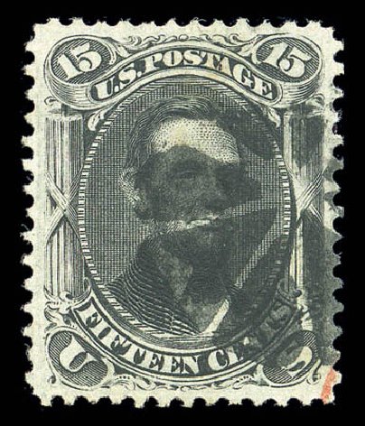 US Stamps Prices Scott Catalogue 98 - 1868 15c Lincoln Grill. Matthew Bennett International, Sep 2010, Sale 331, Lot 449