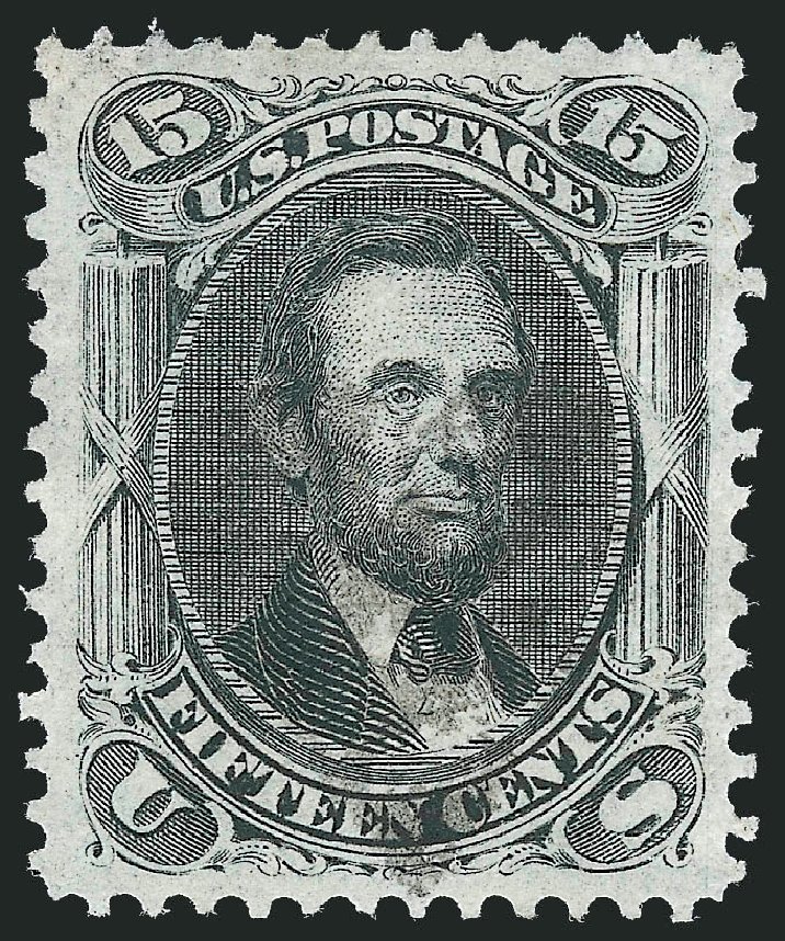 US Stamps Value Scott # 98: 1868 15c Lincoln Grill. Robert Siegel Auction Galleries, Nov 2012, Sale 1034, Lot 109