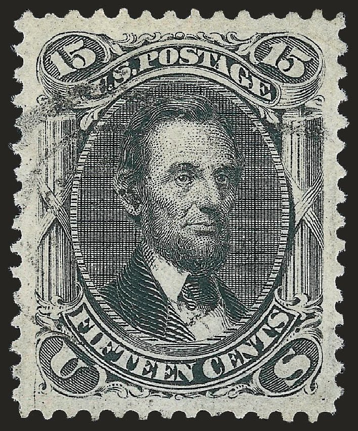 Value of US Stamps Scott #98: 1868 15c Lincoln Grill. Robert Siegel Auction Galleries, Dec 2008, Sale 967, Lot 4210