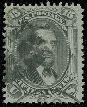 Prices of US Stamp Scott Catalog 98: 15c 1868 Lincoln Grill. H.R. Harmer, Jun 2013, Sale 3003, Lot 1101