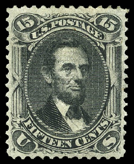 Price of US Stamp Scott Catalogue #98: 1868 15c Lincoln Grill. Matthew Bennett International, May 2014, Sale 350, Lot 174