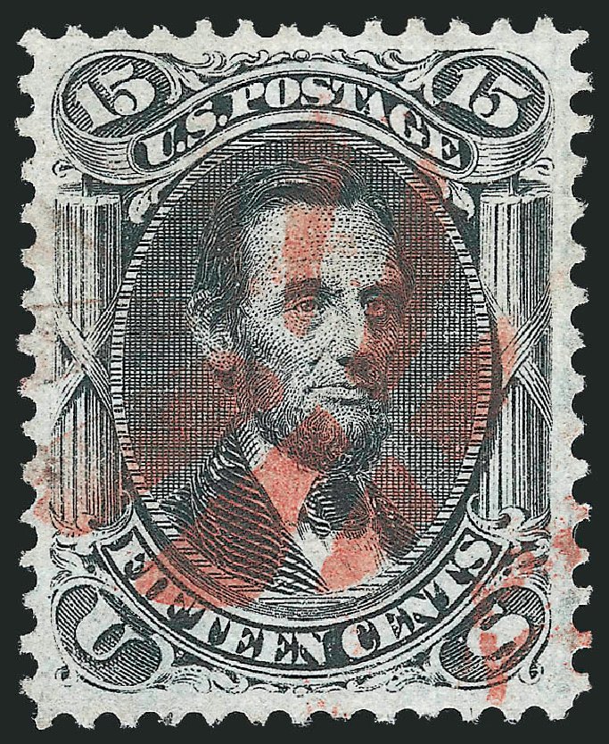 Value of US Stamps Scott Catalogue # 98 - 15c 1868 Lincoln Grill. Robert Siegel Auction Galleries, Dec 2013, Sale 1062, Lot 284