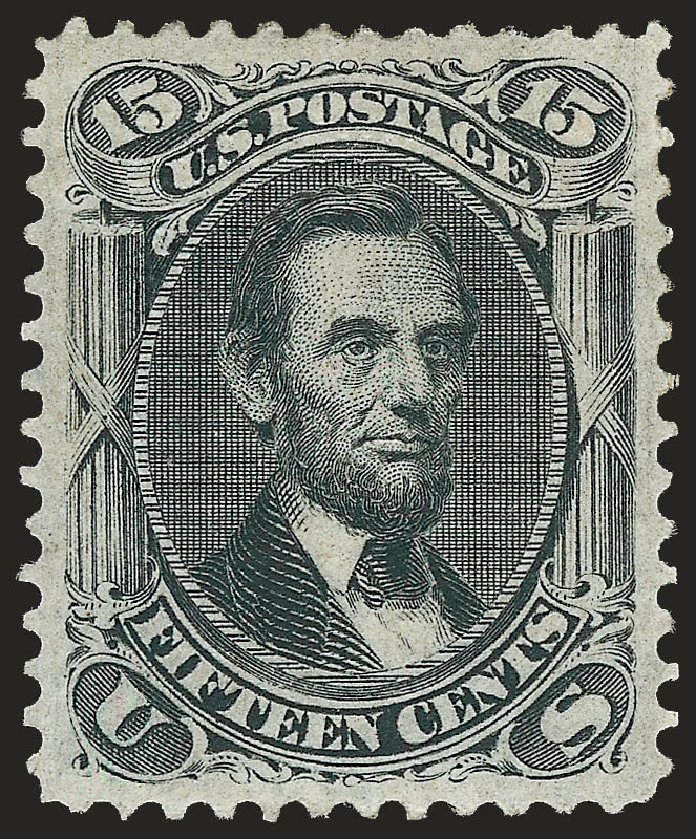 Value of US Stamps Scott Catalog #98 - 15c 1868 Lincoln Grill