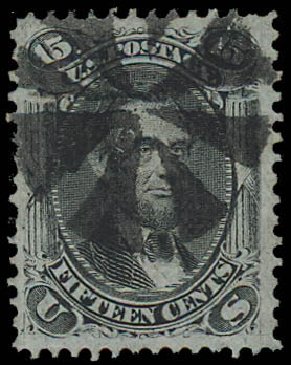 Cost of US Stamp Scott Catalogue # 98: 15c 1868 Lincoln Grill. Daniel Kelleher Auctions, Jun 2012, Sale 630, Lot 1315