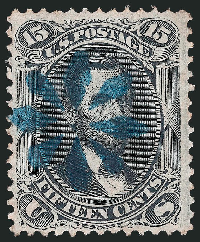 Value of US Stamp Scott Catalog #98 - 1868 15c Lincoln Grill. Robert Siegel Auction Galleries, Oct 2011, Sale 1014, Lot 1255