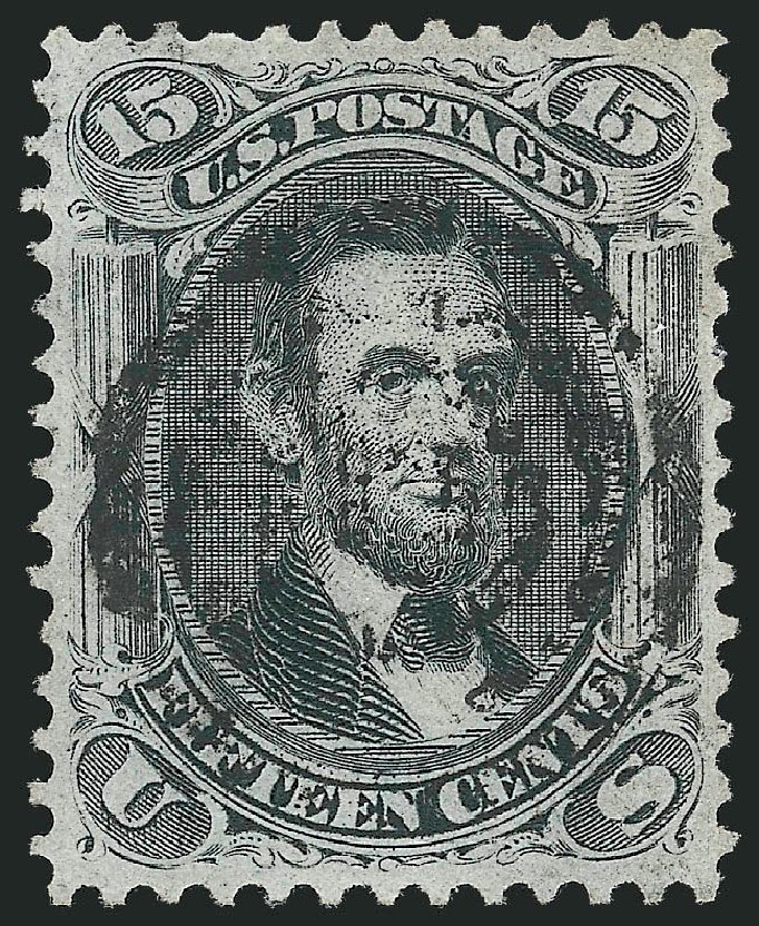 US Stamps Prices Scott Catalog # 98: 15c 1868 Lincoln Grill. Robert Siegel Auction Galleries, Dec 2013, Sale 1062, Lot 285
